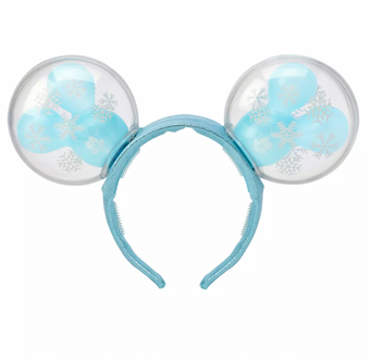 Disney Christmas Holiday Mickey Snowflake Balloon Light-Up Ears Headband New