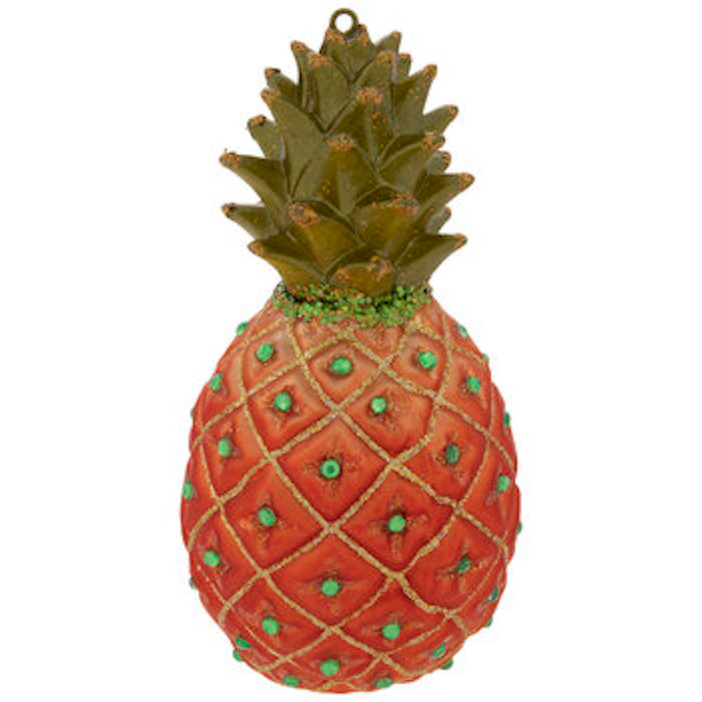 Robert Stanley Pineapple Glass Christmas Ornament New with Tag