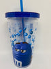 M&M's World Blue Big Face Lentils Tumbler with Straw New