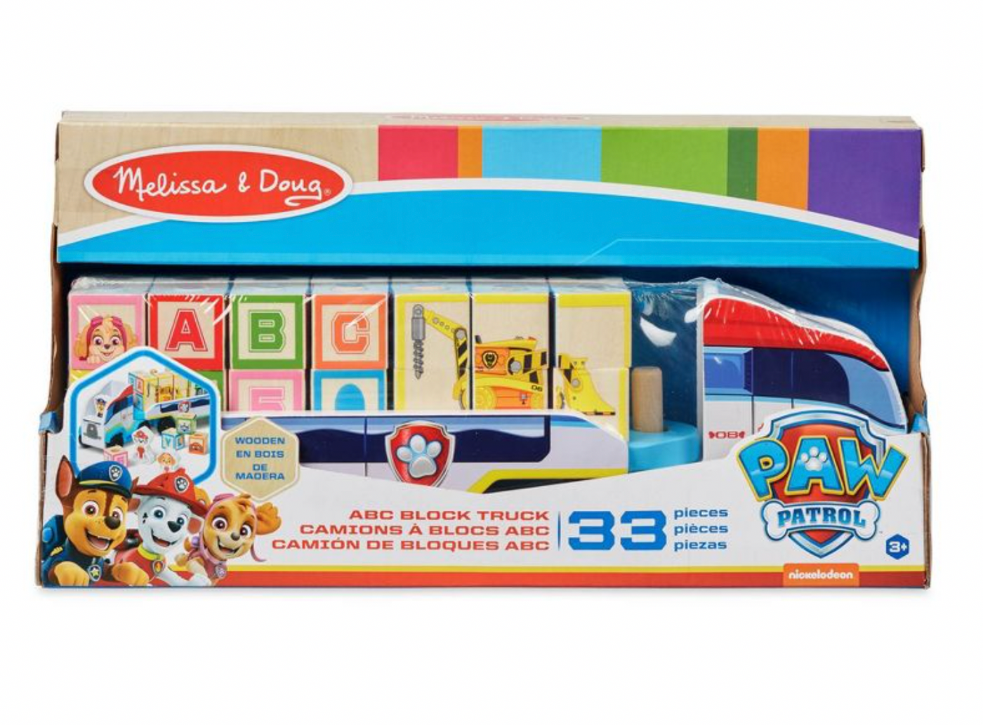 Melissa & Doug PAW Patrol ABC Wooden Block Truck Toy Set New with Box