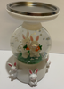 Bath and Body Works 2022 Easter Bunny Snow Globe Pedestal Candle Holder New Box