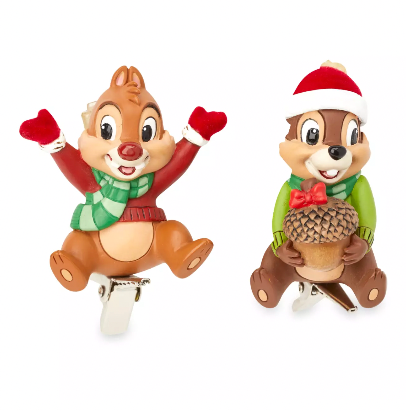 Disney Sketchbook Chip 'n Dale Clip-On Christmas Ornament Set New