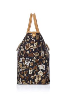 Macao Life is a Game Dark Brown Tote Bag Made in Italy by Divo Diva New
