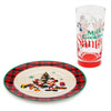 Disney Parks Santa Mickey & Minnie Cookie Plate and Milk Glass Set New with Box