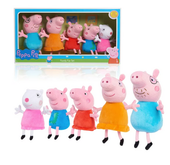 Peppa Pig Family Fun Plush Toys 5 Pack New With Box