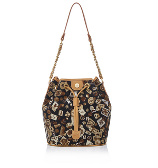 Casablanca Life is a Game Dark Brown Bucket Bag Made in Italy by Divo Diva New