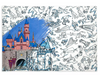 Disney Parks Sleeping Beauty Castle Ink & Paint Reversible Placemat New with Tag