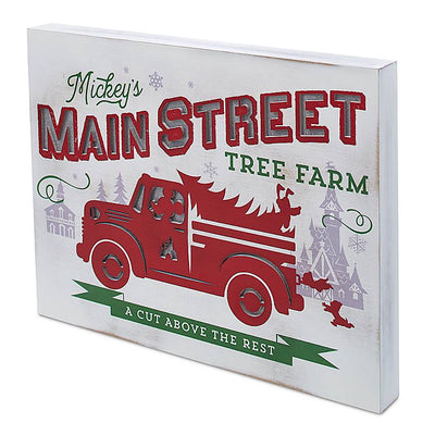 Disney Yuletide Farmhouse Mickey Main Street Tree Farm Holiday Light-Up Sign New