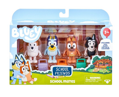 Bluey School Friends School Mates Figures 4pk Toy New With Box