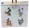 Disney Parks Disney Mickey - Minnie Donald - Stitch Robot Pin Set New With Card