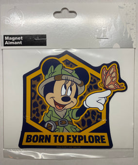 Disney Parks Animal Kingdom Minnie Safari Born to Explore Magnet New Sealed