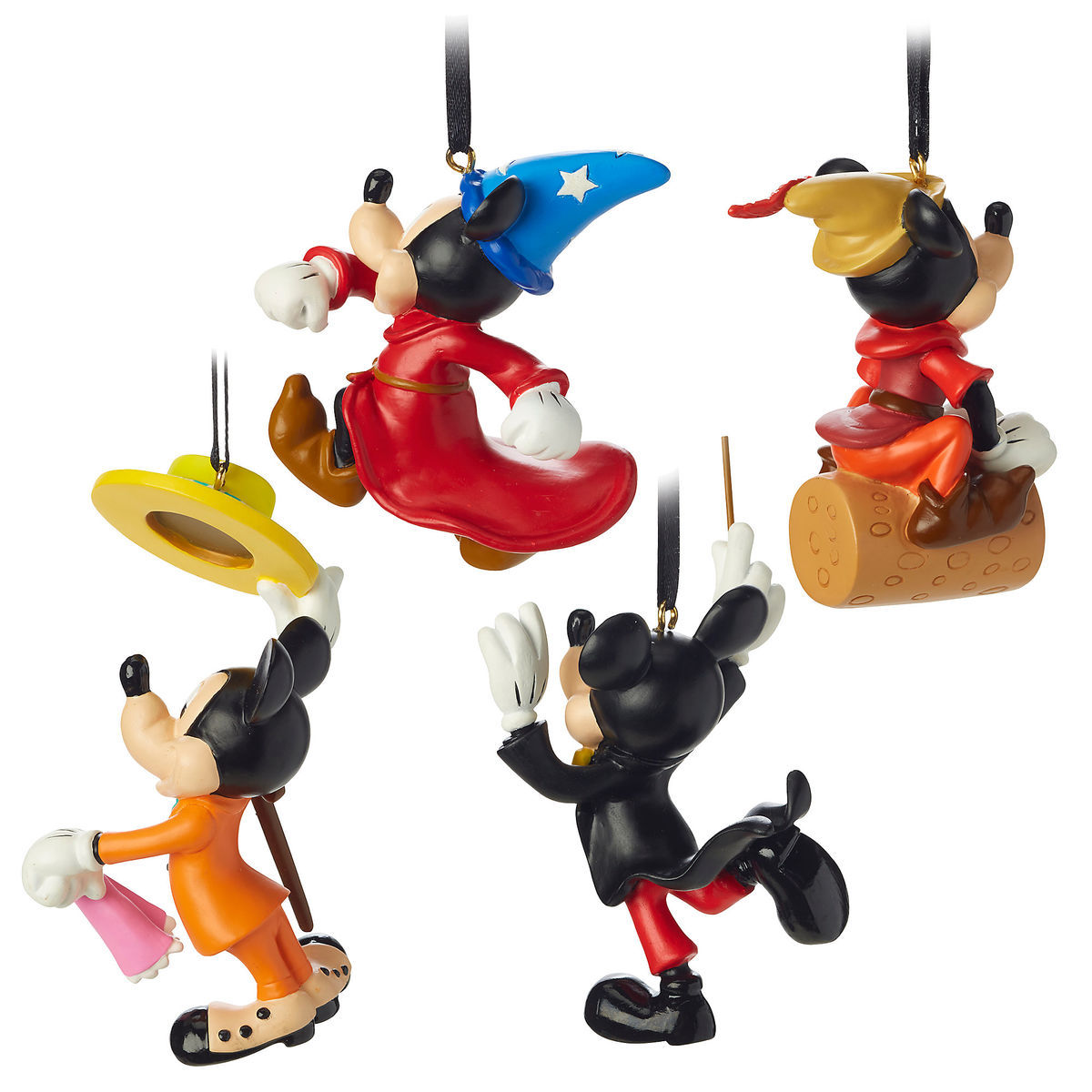 Disney Mickey Mouse Through the Years Mini Ornament Set Sorcerer Fantasia New