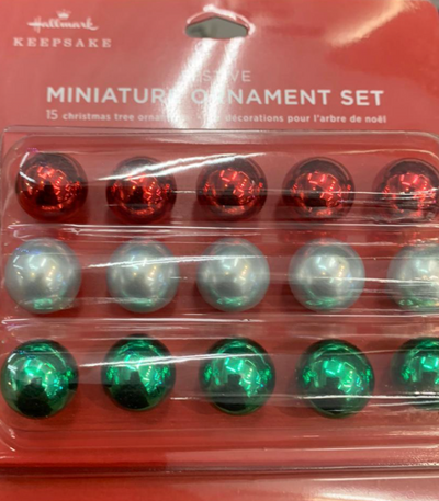 Hallmark 2022 Mini Festive Red, White Green Christmas Ornaments Set of 15 New