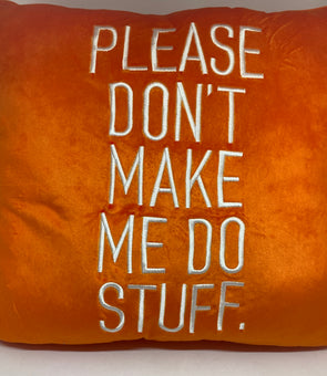 M&M's World Orange Please Don't Make Me Do Stuff Pillow Plush New with Tag