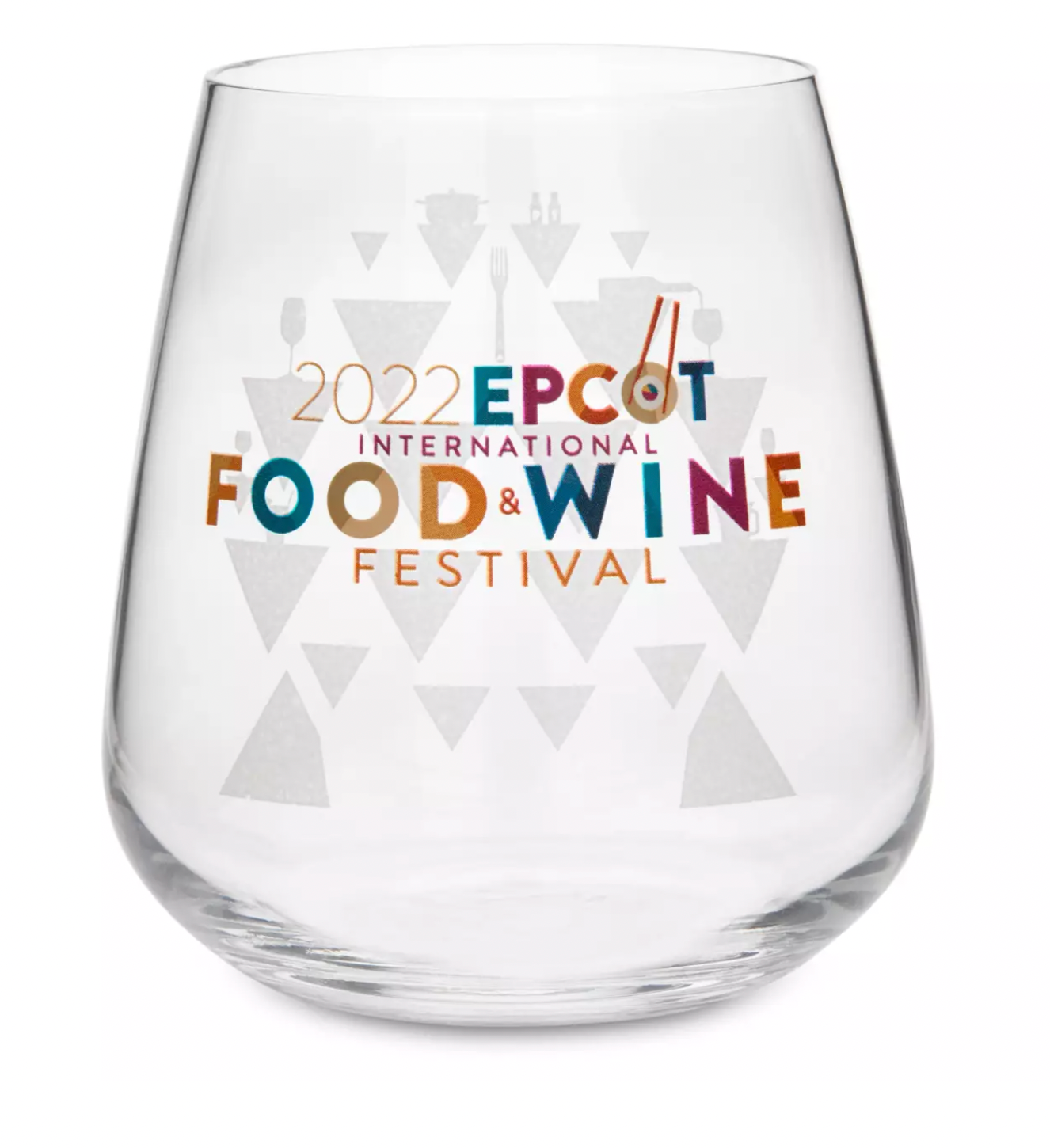 Disney Parks EPCOT Food & Wine Festival 2022 Stemless Glass New