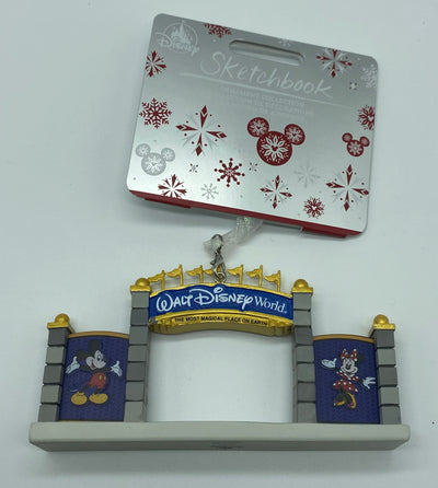 Disney Walt Disney World Entrance Gate Sketchbook Christmas Ornament New w Tag