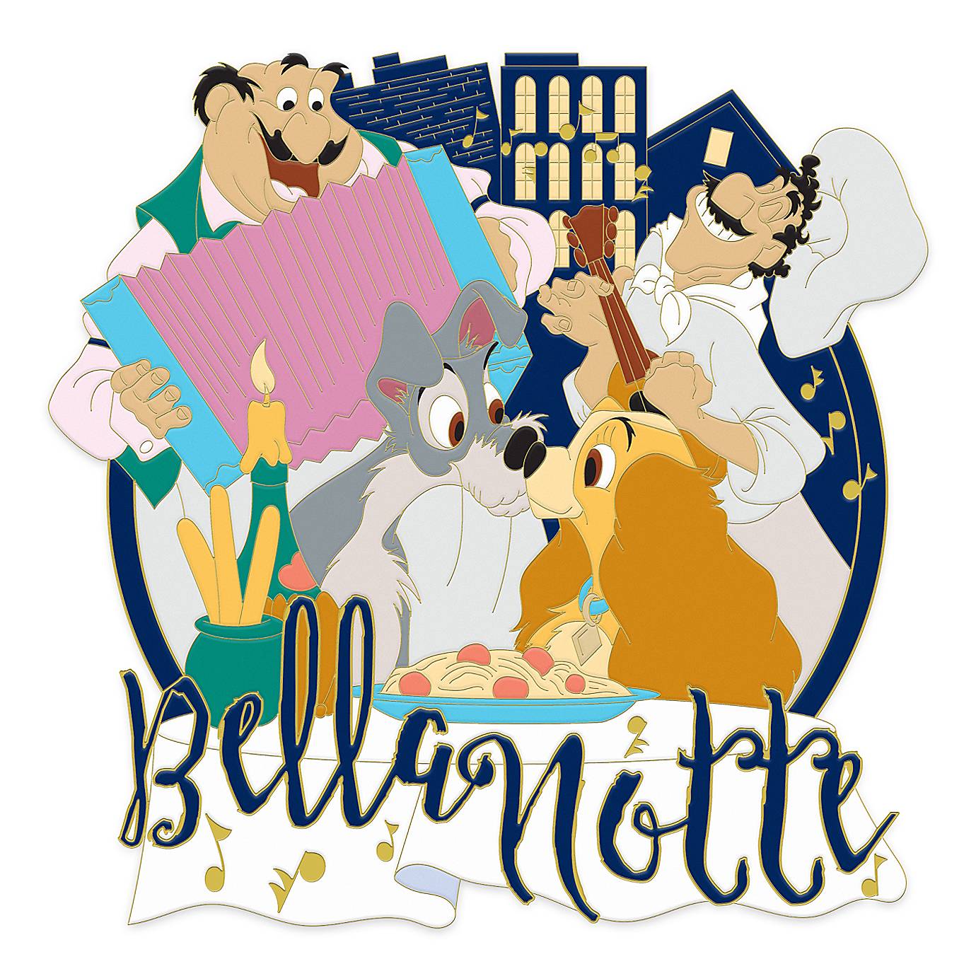 Disney Parks Lady and the Tramp Bella Notte Jumbo Limited Pin New with Card
