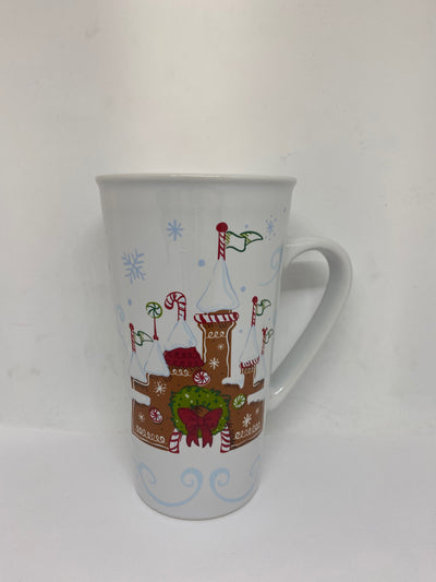 Starbucks Disney Christmas Gingerbread Castle Latte Mug New