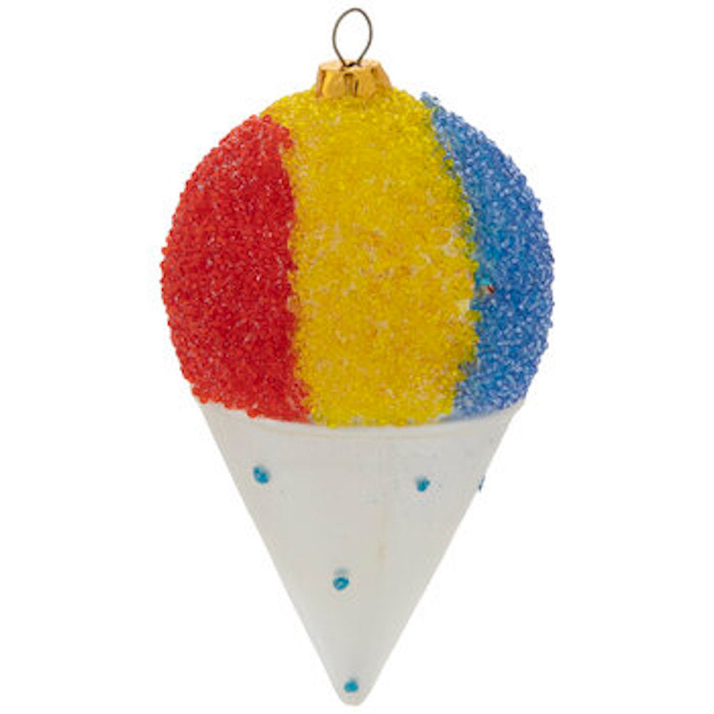 Robert Stanley Rainbow Snow Cone Glass Christmas Ornament New with Tag