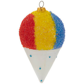 Robert Stanley Rainbow Snow Cone Glass Christmas Ornament New with Tag
