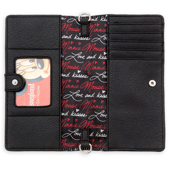 Disney Parks Bow Crazy Minnie Mouse Crossbody Wristlet New with Tags