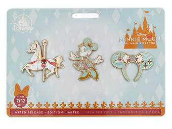 Disney Minnie The Main Attraction Enchanted King Arthur Carrousel Pin Set New