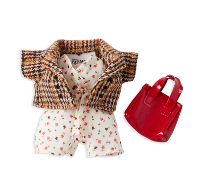 Disney NuiMOs Outfit Floral Jumpsuit and Plaid Blazer with Red Purse New Card