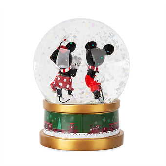 Disney Store Mickey and Minnie Mouse Holiday Snowglobe 2019 New with Box