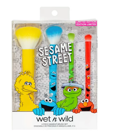 Wet n Wild Sesame Street 4 Piece Makeup Brush Set New With Box