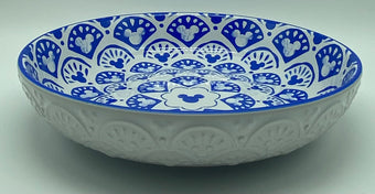 Disney Parks Homestead Blue Mickey Icons 34oz Bowl Plate New
