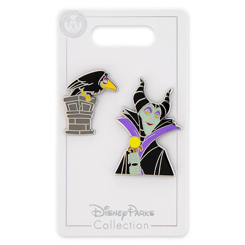 Disney Parks Villains Maleficent and Raven Pin Set Sleeping Beauty New w Card