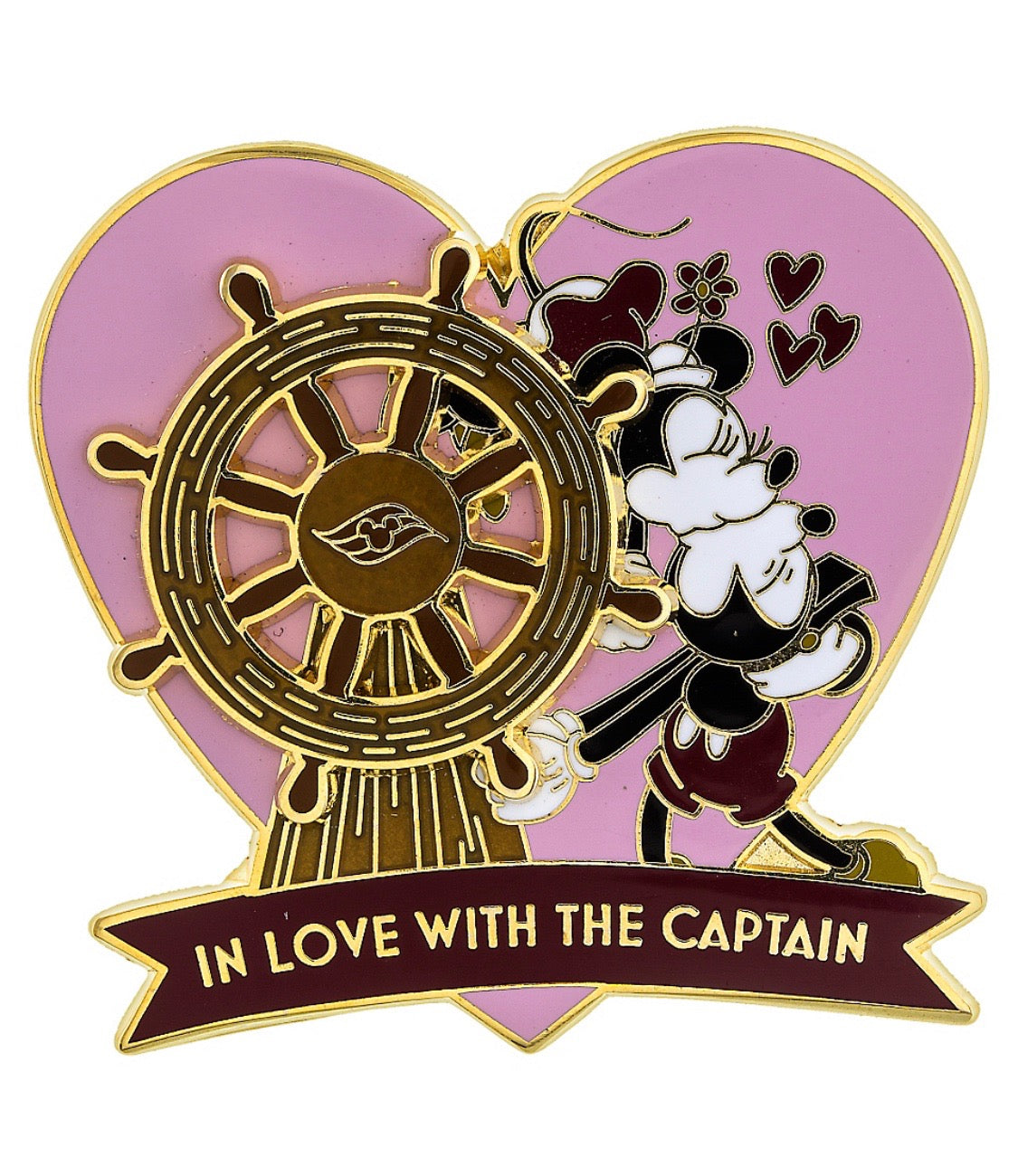 Disney Parks Cruise Line Mickey Minnie In Love with the Captain Pin New w Card