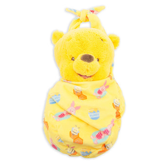 Disney Parks Baby Winnie the Pooh in a Blanket Pouch Plush New with Tags