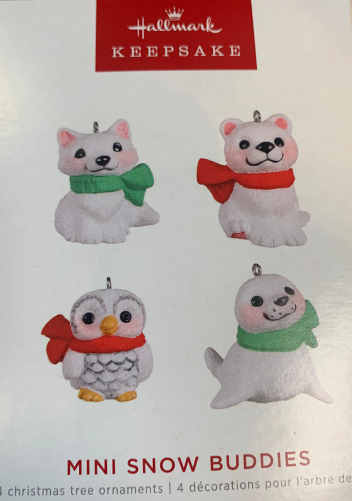 Hallmark 2022 Mini Snow Buddies Set of 4 Christmas Ornament New With Box