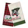 Disney Parks Yuletide Farmhouse Mickey Holiday Kitchen Towel Set New with Tags