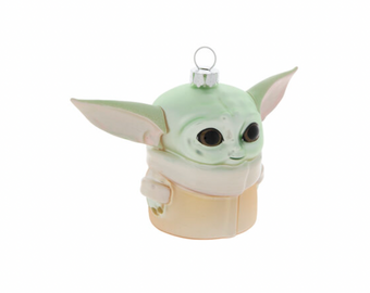 Robert Stanley Mandalorian The Child Glass Christmas Ornament New with Tag