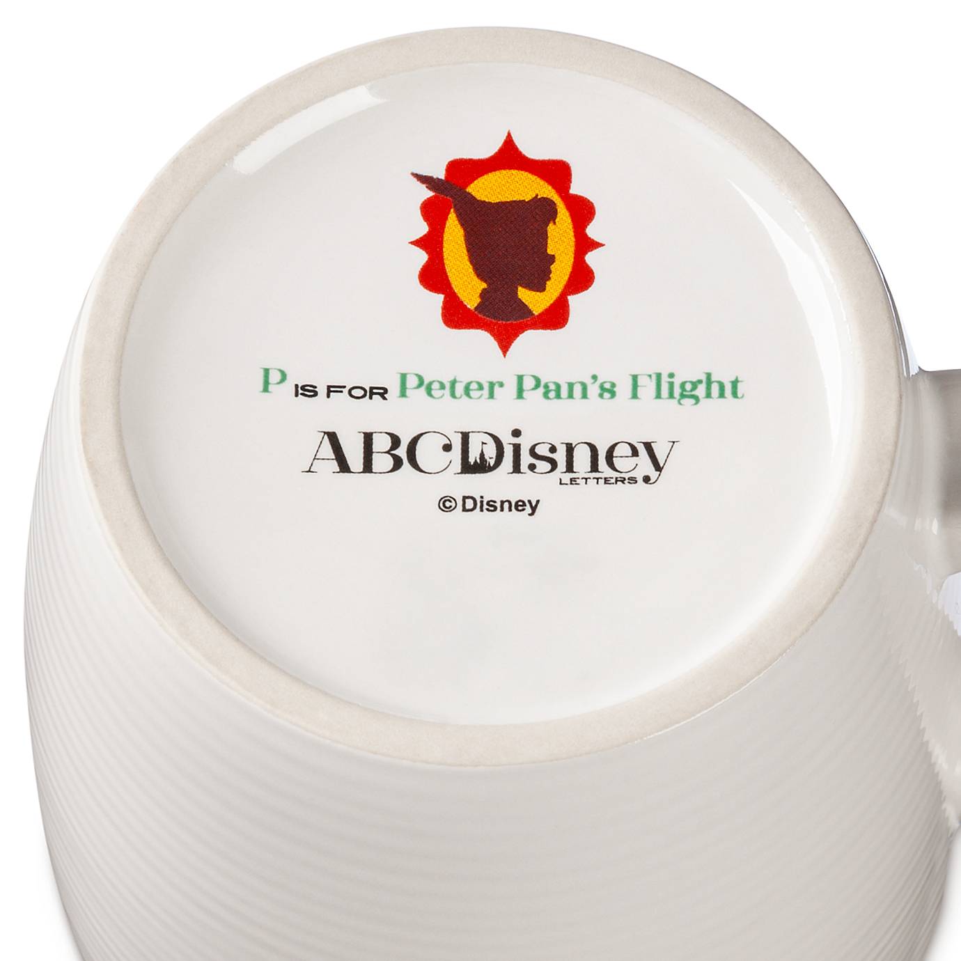 Disney Parks ABC Letters P is for Peter Pan's Flight Ceramic Coffee Mug New