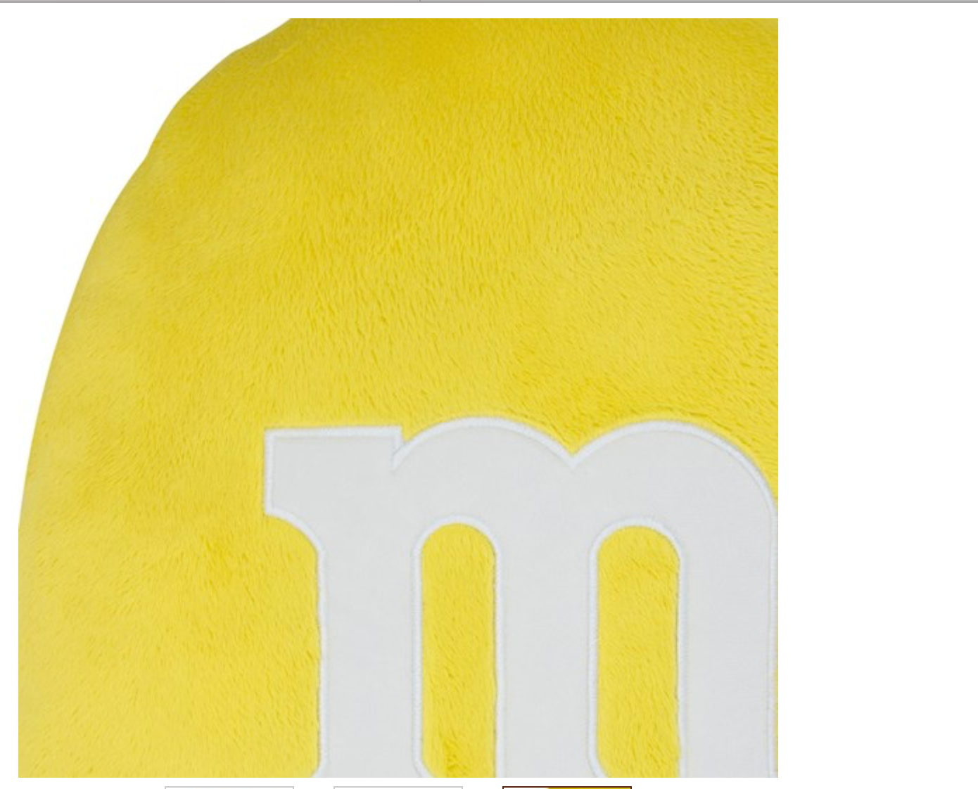 M&M's World Yellow Pillow M New with Tags