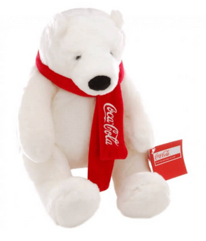 Authentic Coca-Cola Coke Polar Bear with Scarf Plush 10 inc New with Tag