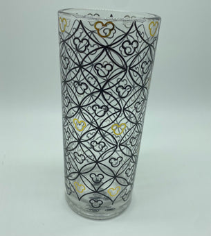 Disney Parks Wedding Mickey Gold Icon Tall Glass New