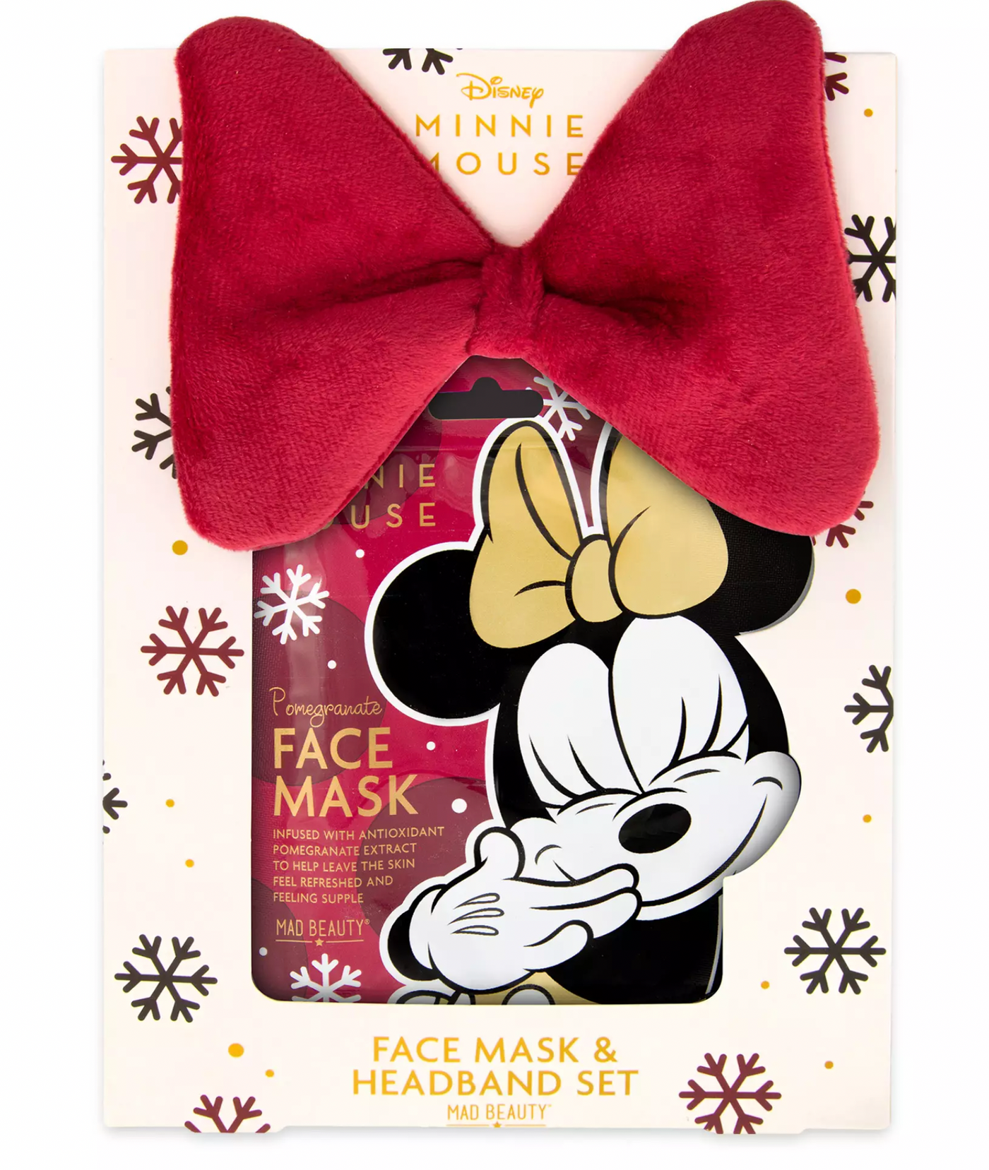 Disney Minnie Mouse Face Mask & Headband Set New