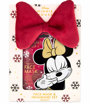 Disney Minnie Mouse Face Mask & Headband Set New with Box