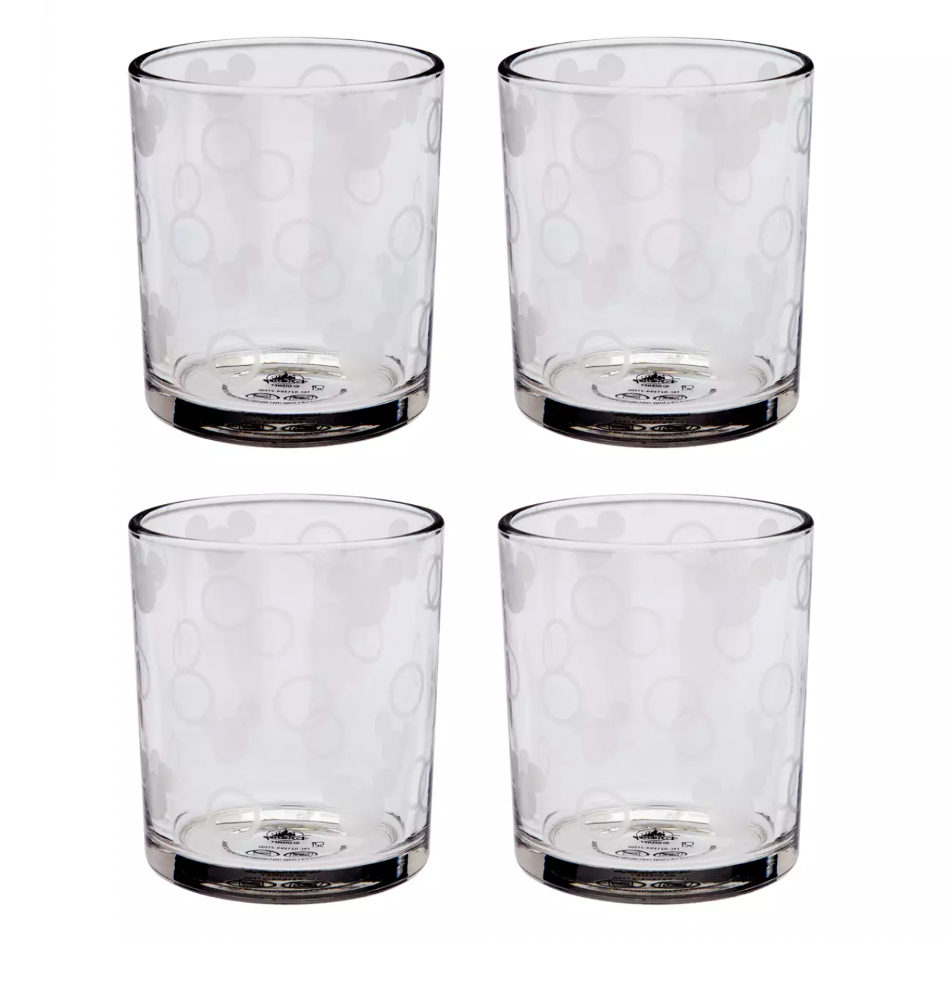 Disney Parks Homestead Mickey Icon Drinking Glasses Set of 4 New with Box