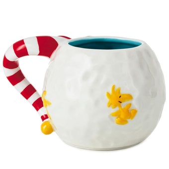 Hallmark Peanuts Snoopy and Woodstock Holiday Snowball Mug New