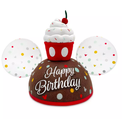 Disney Parks Mickey Mouse ''Happy Birthday'' Ear Hat for Adults New With Tag