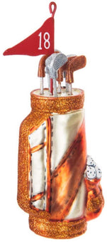 Robert Stanley 2021 Golf Bag 18th Hole Glass Christmas Ornament New with Tag