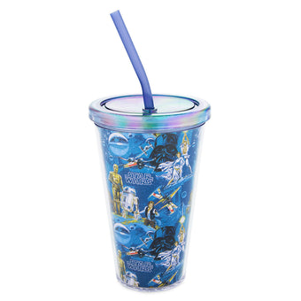 Disney Parks Star Wars Vintage 16 oz Tumbler with Straw New