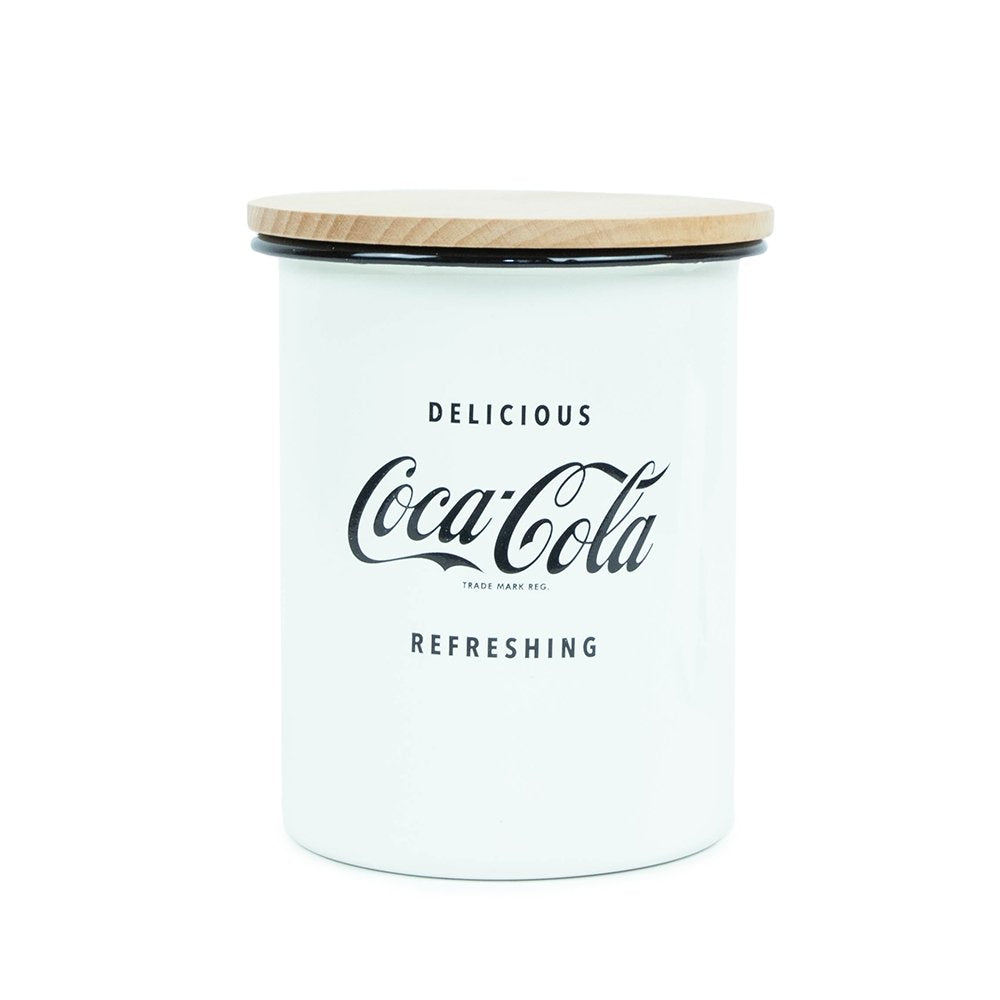 Authentic Coca-Cola Coke Enamelware Canister Medium New