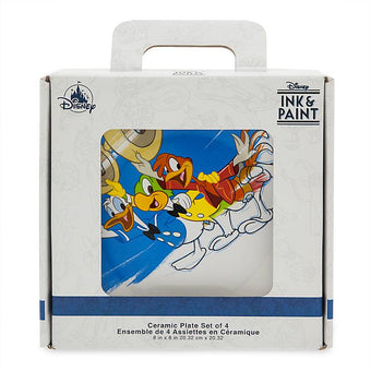 Disney Parks Ink & Paint Ceramic Salad Plate Set of 4 '30s - '40s New with Box