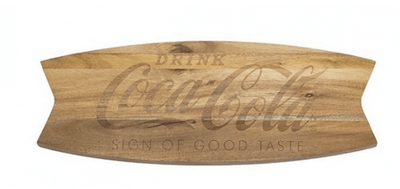 Authentic Coca Cola Coke Arciform Wood Fishtail Cutting Board New